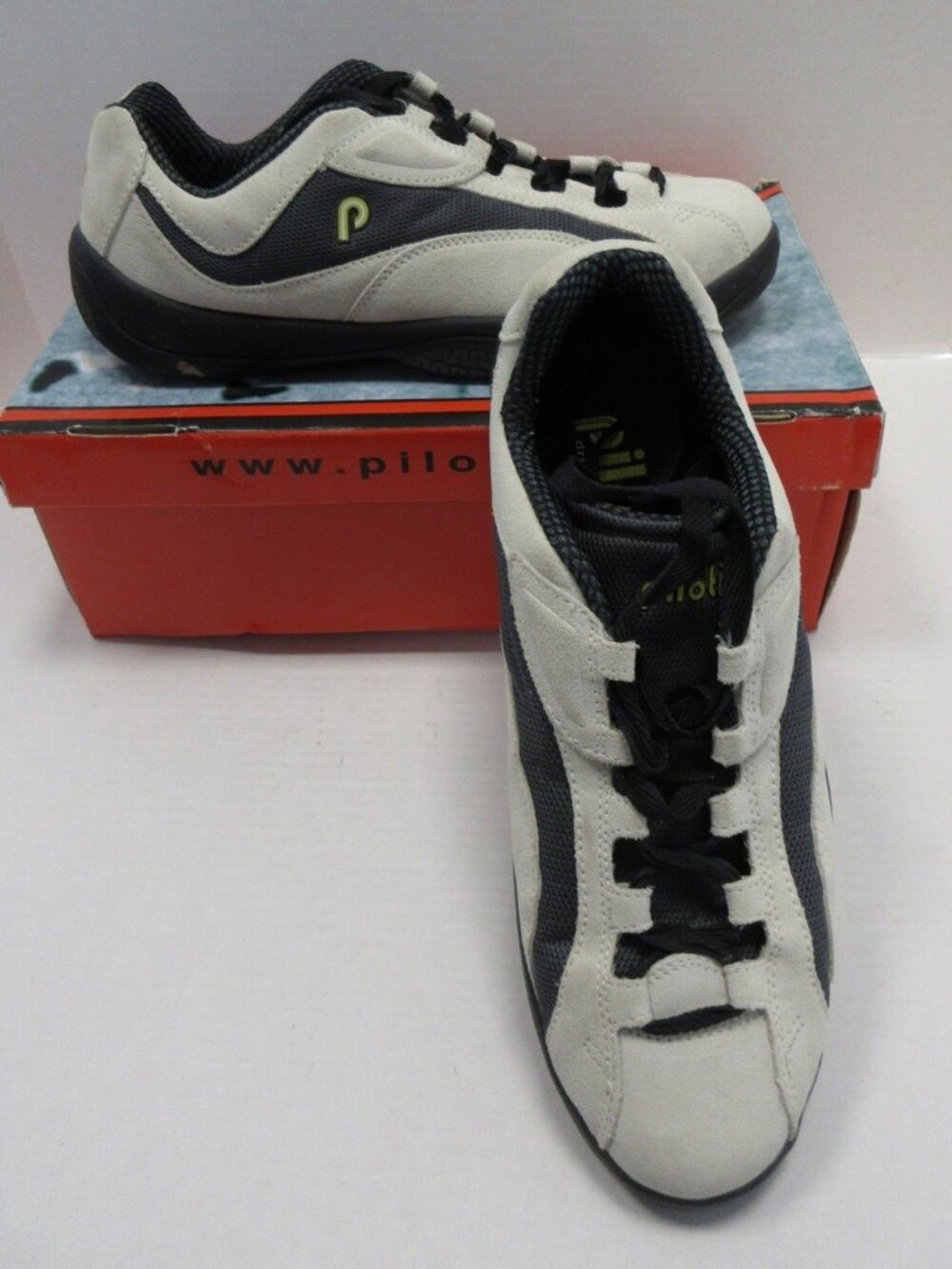 Piloti Sneakers 12 Gray Driving Shoes Leather Racing Low Top Lace Up